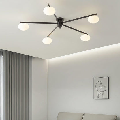 Jania Modern Glass Black Ceiling Light