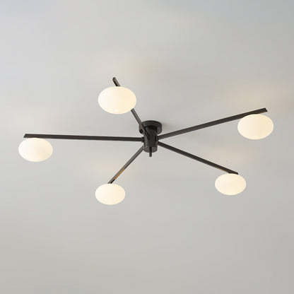 Jania Modern Glass Black Ceiling Light