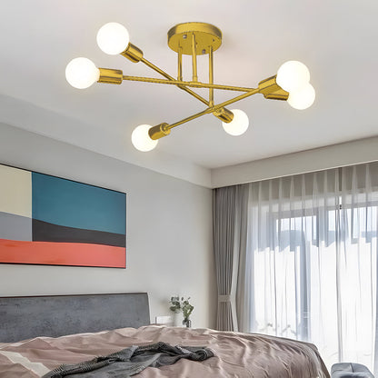 Lindsy Modern Flush Mount Ceiling Light, Gold & Black
