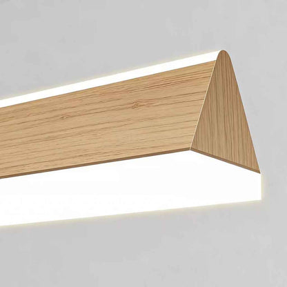 Linear Wood Grain Pendant Light Iron LED