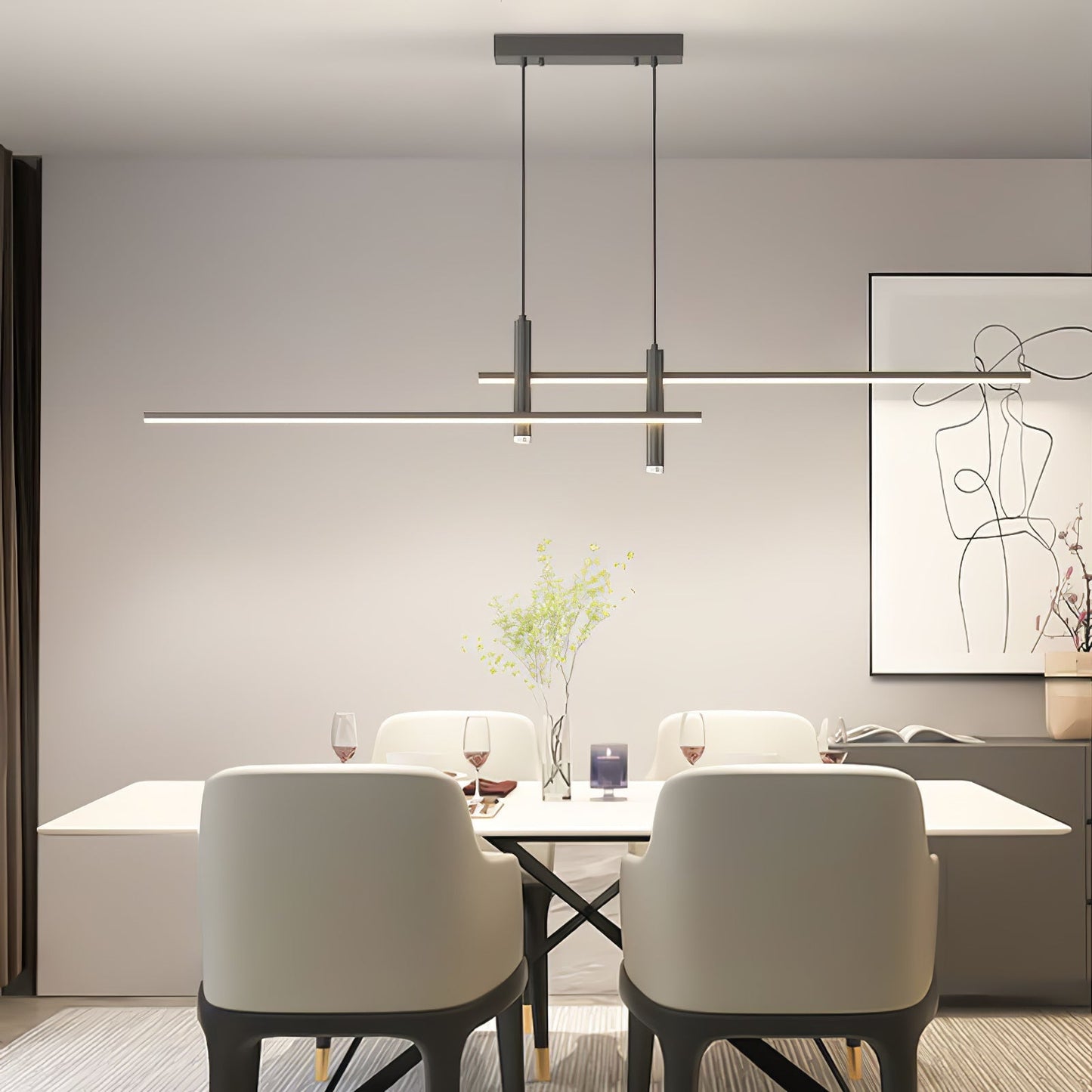 Prym Pendant Light Modern Linear Dining Room