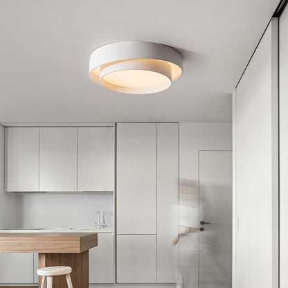 Orina Ceiling Lamp Double Ring Gray&Black&White Cylinder shape