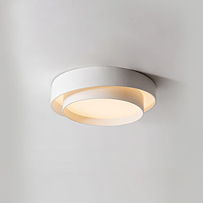 Orina Ceiling Lamp Double Ring Gray&Black&White Cylinder shape