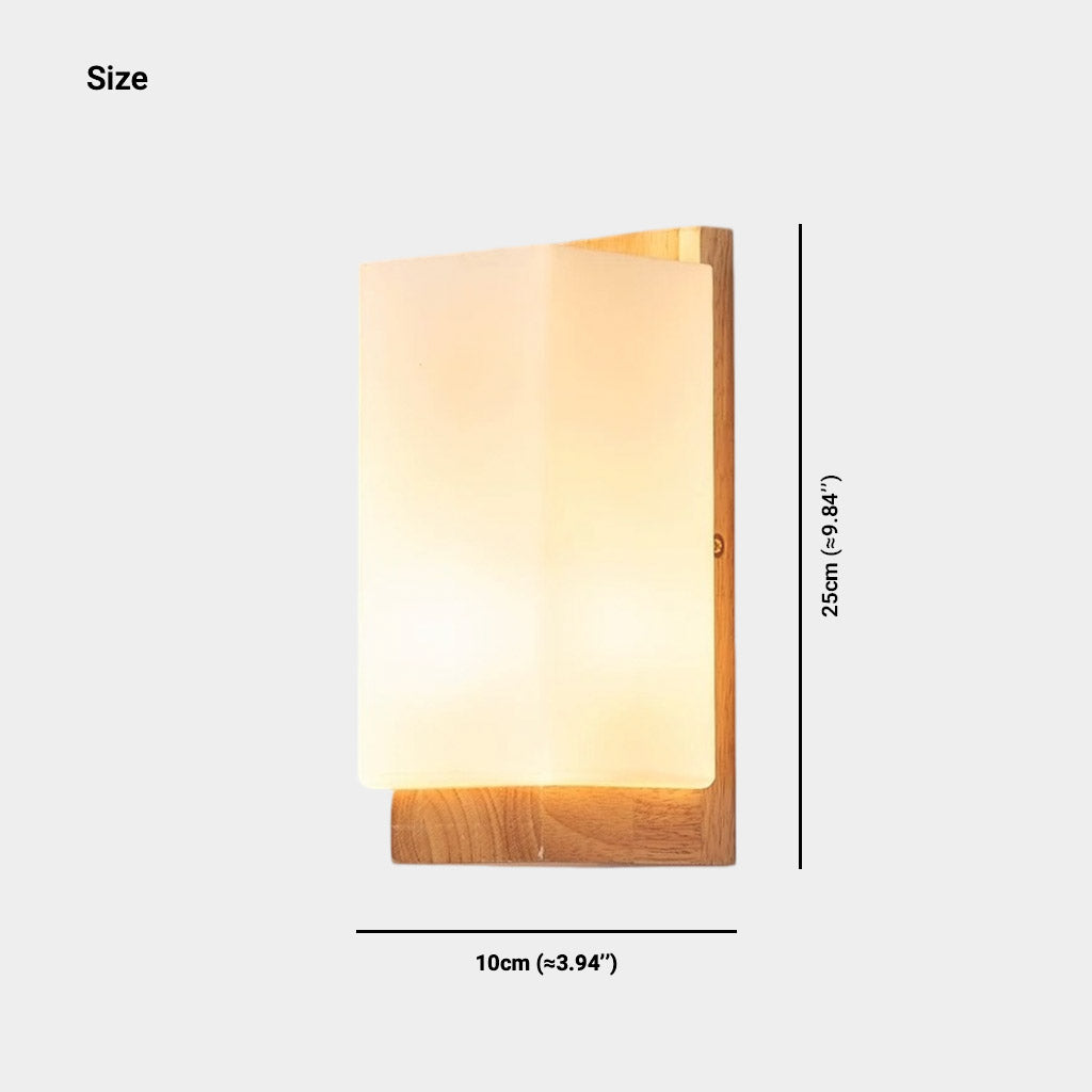 Minimalist Wood Rectangle Wall Lamp for Bedside