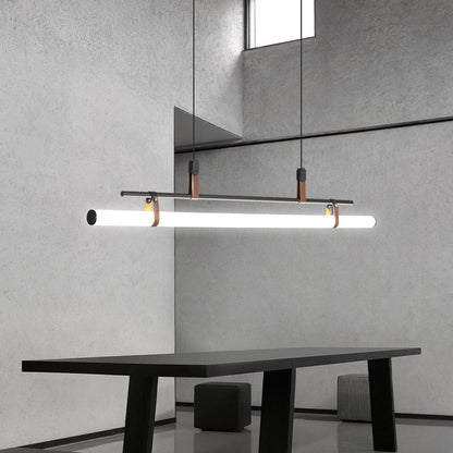 Inari Modern Linear Metal Pendant Light,Black/Gold