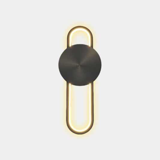 Oval Wall Lamp Aluminum LED, Black / White