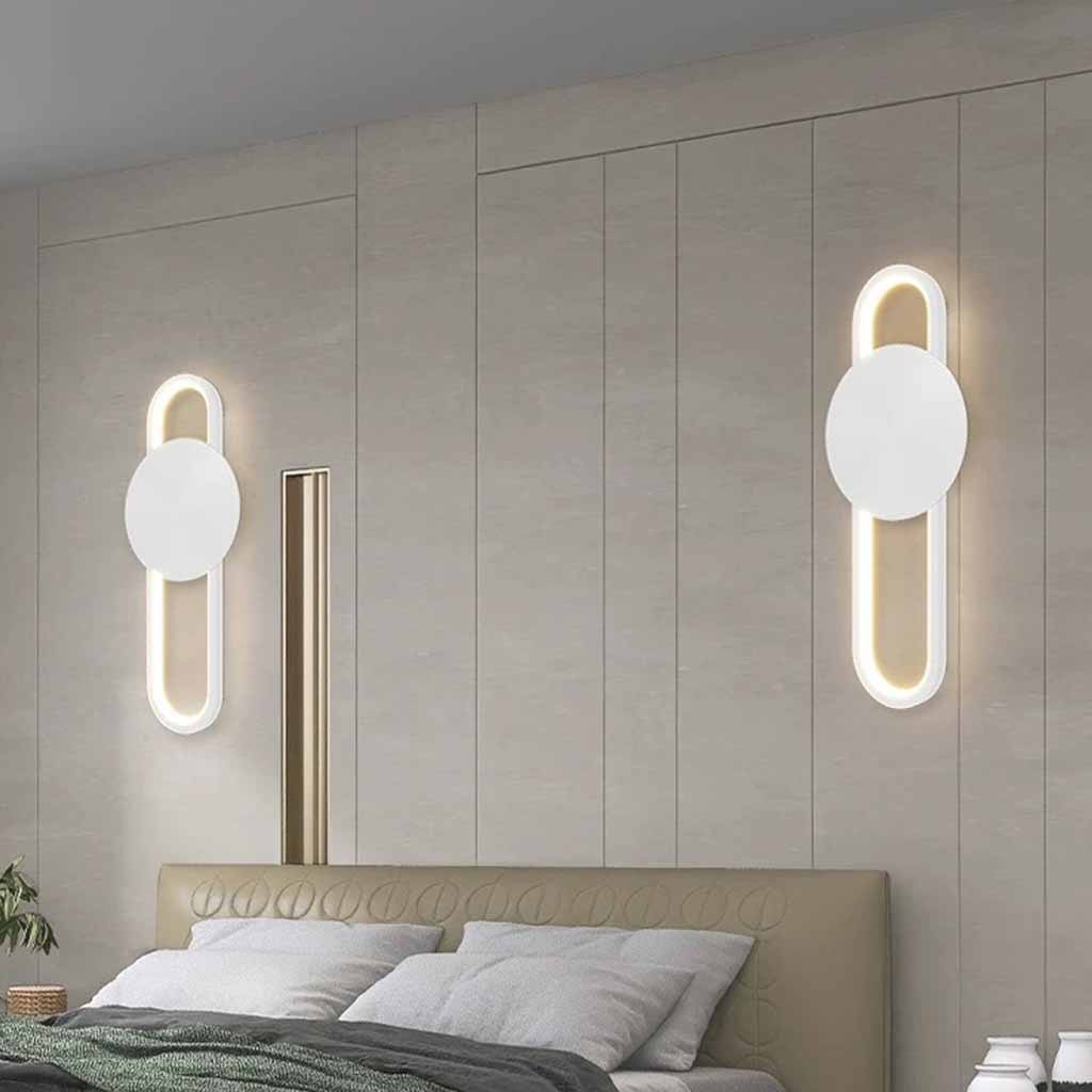 Oval Wall Lamp Aluminum LED, Black / White