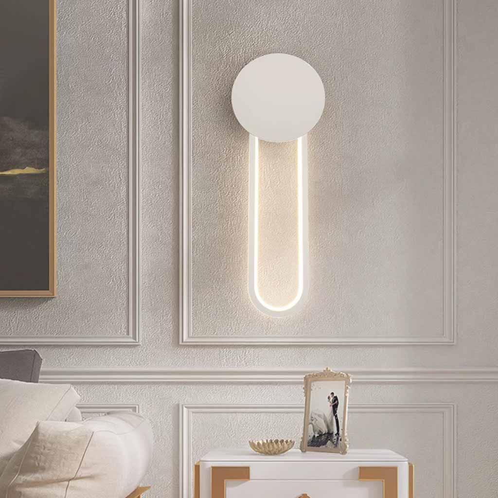 Oval Wall Lamp Aluminum LED, Black / White
