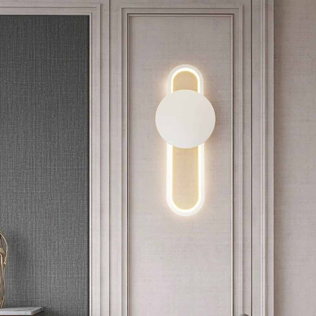 Oval Wall Lamp Aluminum LED, Black / White