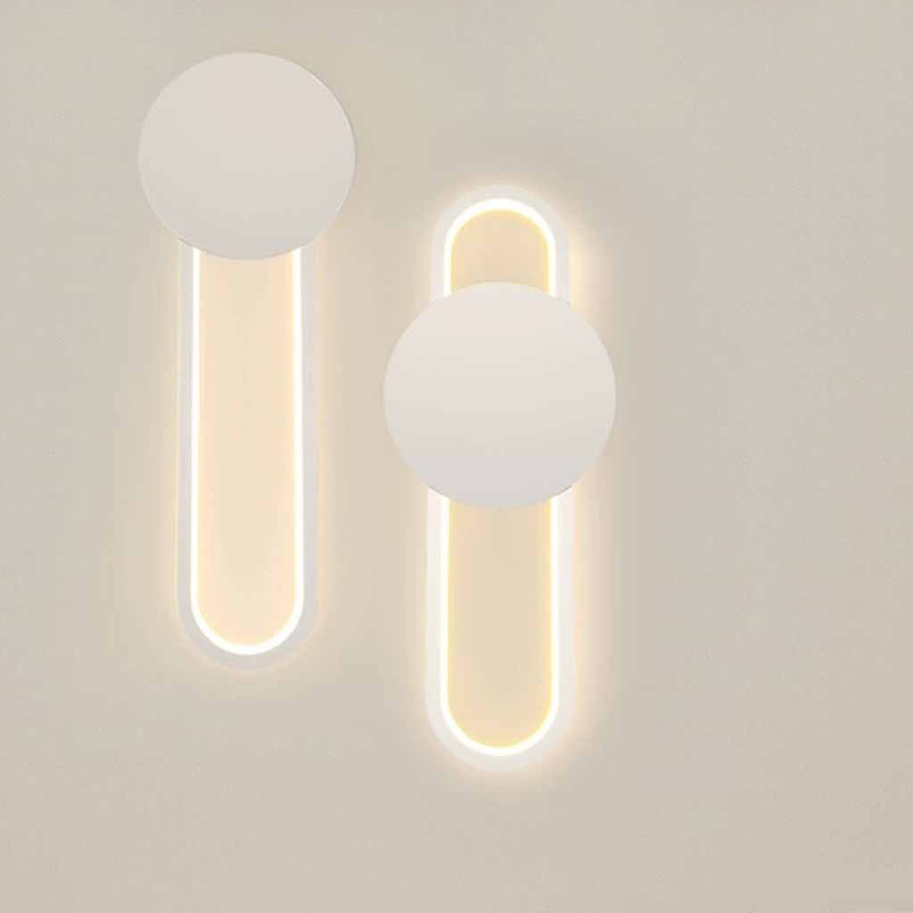 Oval Wall Lamp Aluminum LED, Black / White