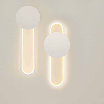 Oval Wall Lamp Aluminum LED, Black / White