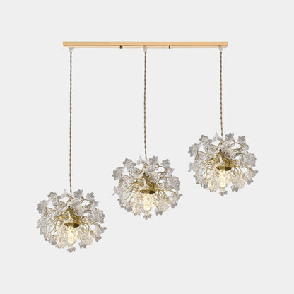 Ceiling / Pendant Light French Floral Brass Crystal