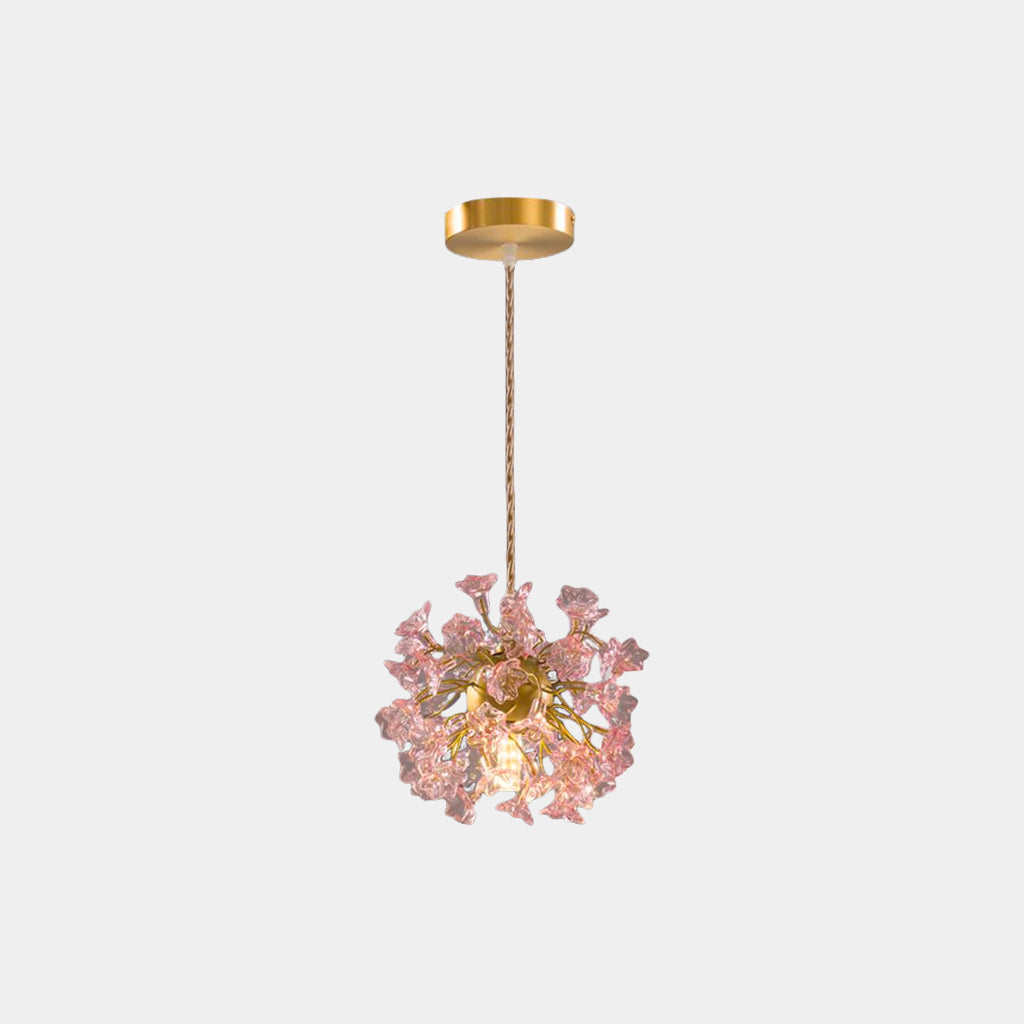 Ceiling / Pendant Light French Floral Brass Crystal