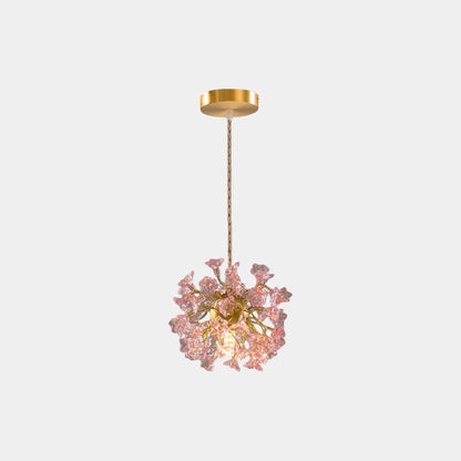 Ceiling / Pendant Light French Floral Brass Crystal
