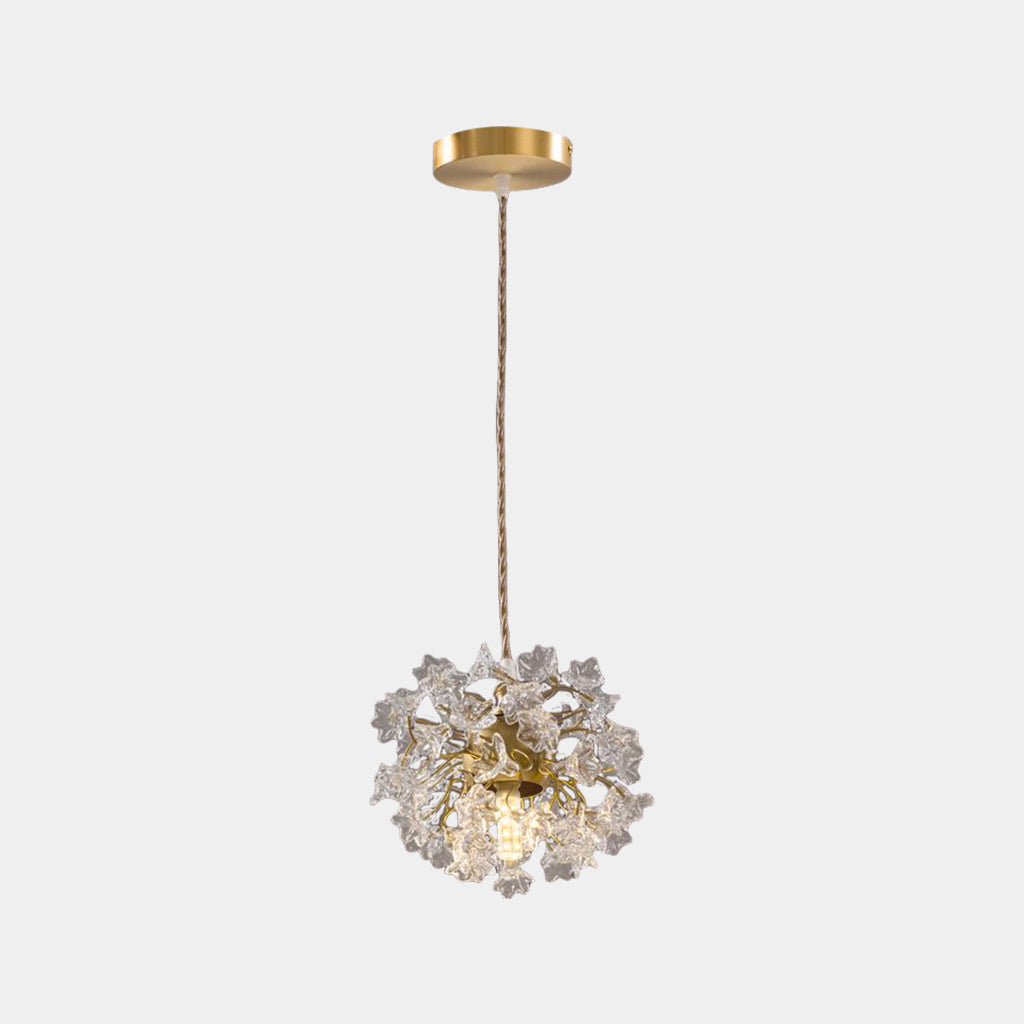 Ceiling / Pendant Light French Floral Brass Crystal