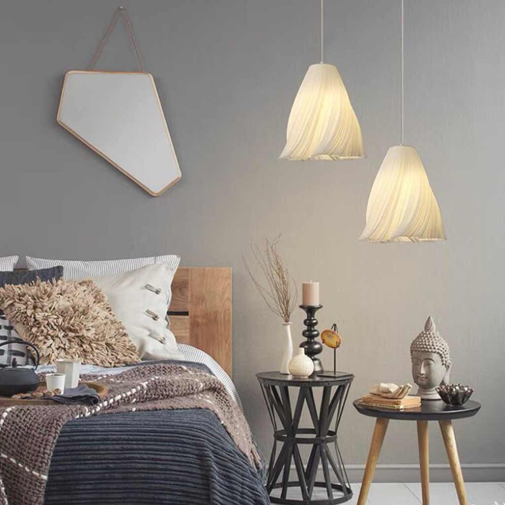 Pendant Light Nordic 3D Printed Pleated Acrylic Small Indoor, White