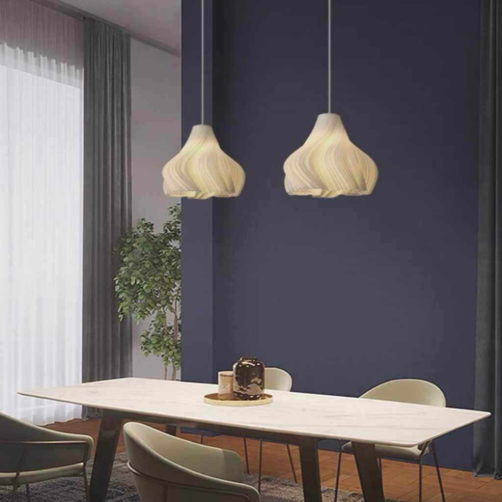 Pendant Light Nordic 3D Printed Pleated Acrylic Small Indoor, White