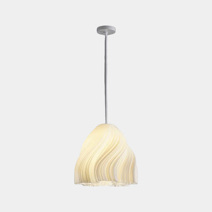 Pendant Light Nordic 3D Printed Pleated Acrylic Small Indoor, White