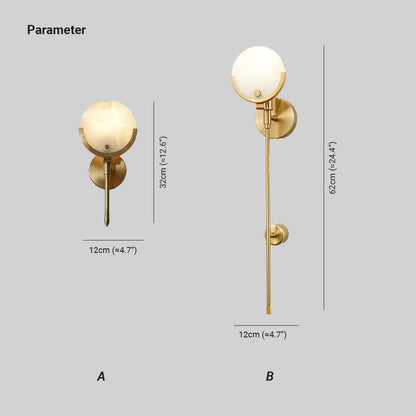 Bravi Brass Sconce Alabaster