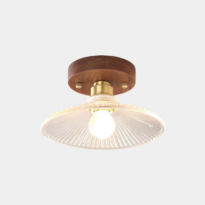 Semi-Flush Mount Ceiling Light Small Vintage Glass