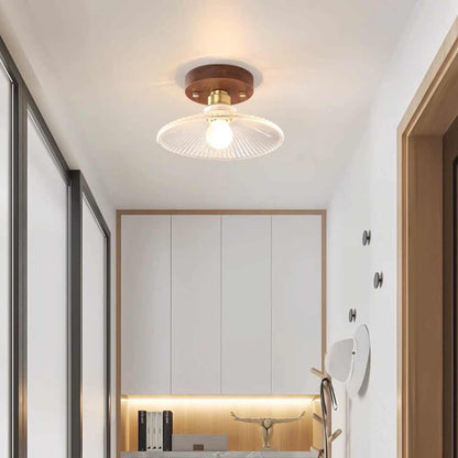 Semi-Flush Mount Ceiling Light Small Vintage Glass