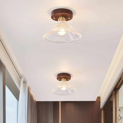 Semi-Flush Mount Ceiling Light Small Vintage Glass