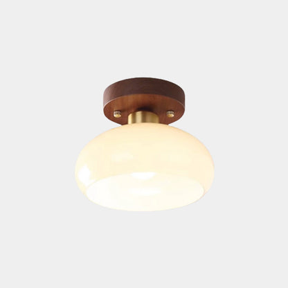 Semi-Flush Mount Ceiling Light Small Vintage Glass