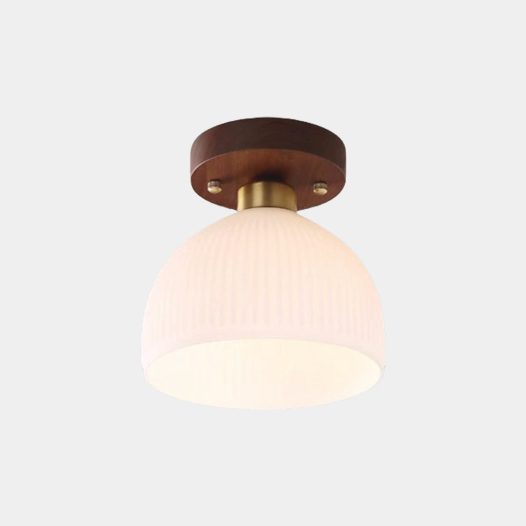 Semi-Flush Mount Ceiling Light Small Vintage Glass