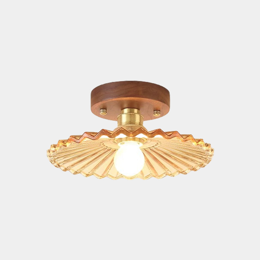 Semi-Flush Mount Ceiling Light Small Vintage Glass