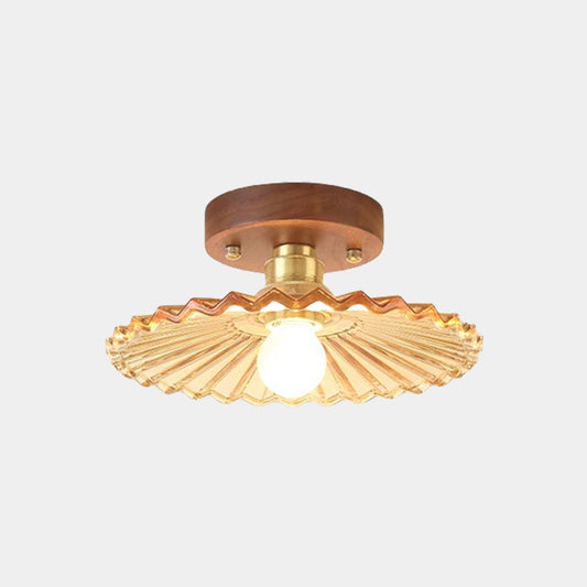 Semi-Flush Mount Ceiling Light Small Vintage Glass