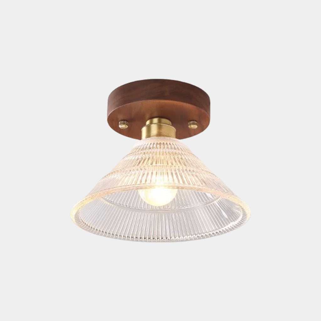 Semi-Flush Mount Ceiling Light Small Vintage Glass
