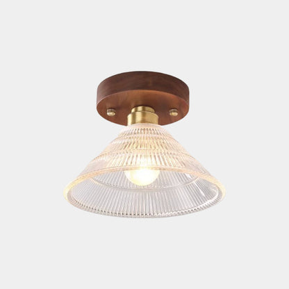 Semi-Flush Mount Ceiling Light Small Vintage Glass