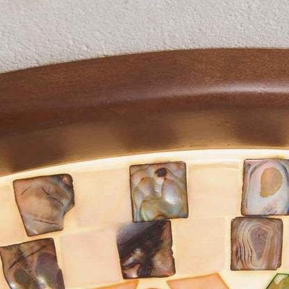 Shell Mosaic Round Ceiling Light Flush Mount