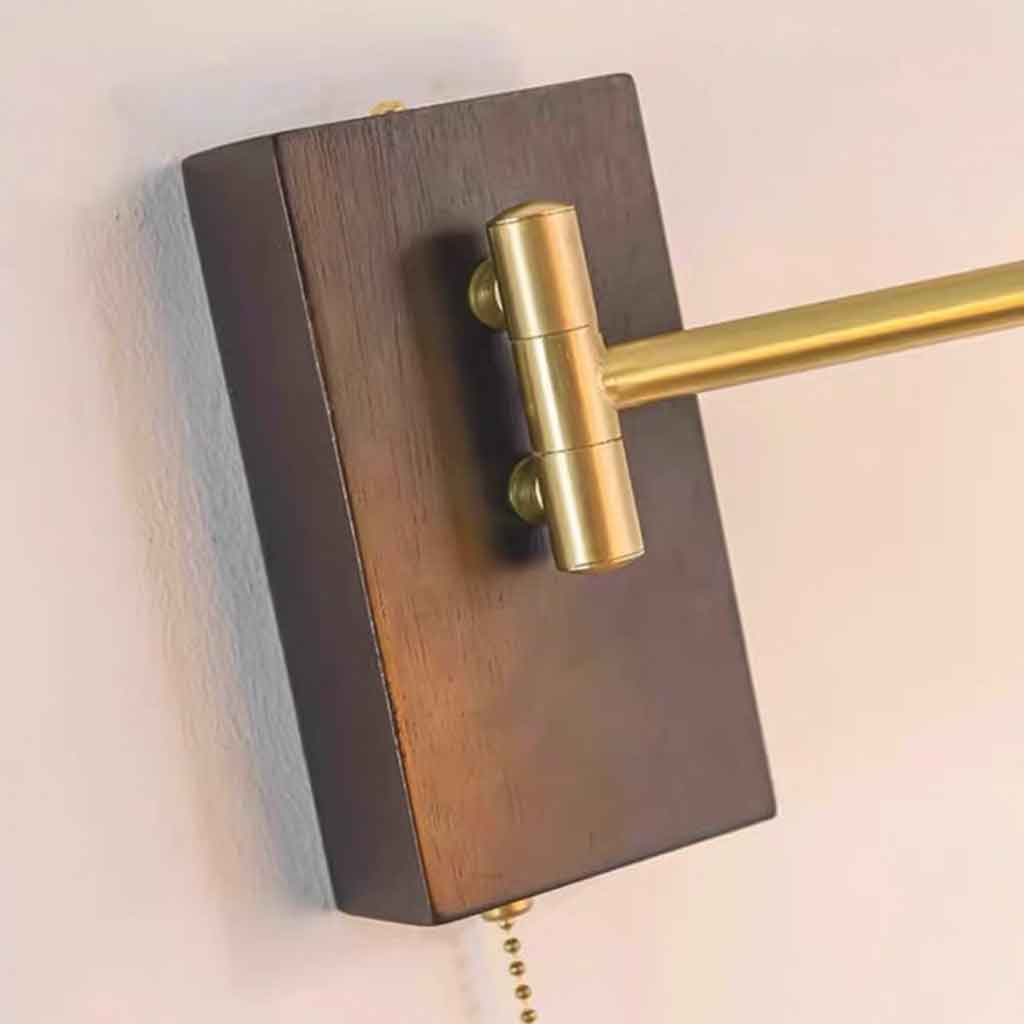 Swing Arm Glass Wall Lamp with Pull Chain