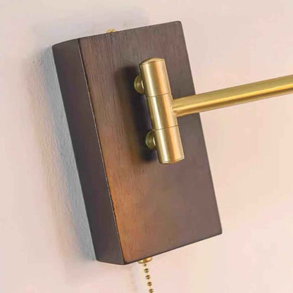 Swing Arm Glass Wall Lamp with Pull Chain