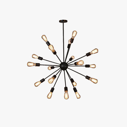 Austin Industrial Chandelier Black Restaurant Dining Room Metal