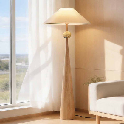 Tapered Floor Lamp Standing with Fabric Shade