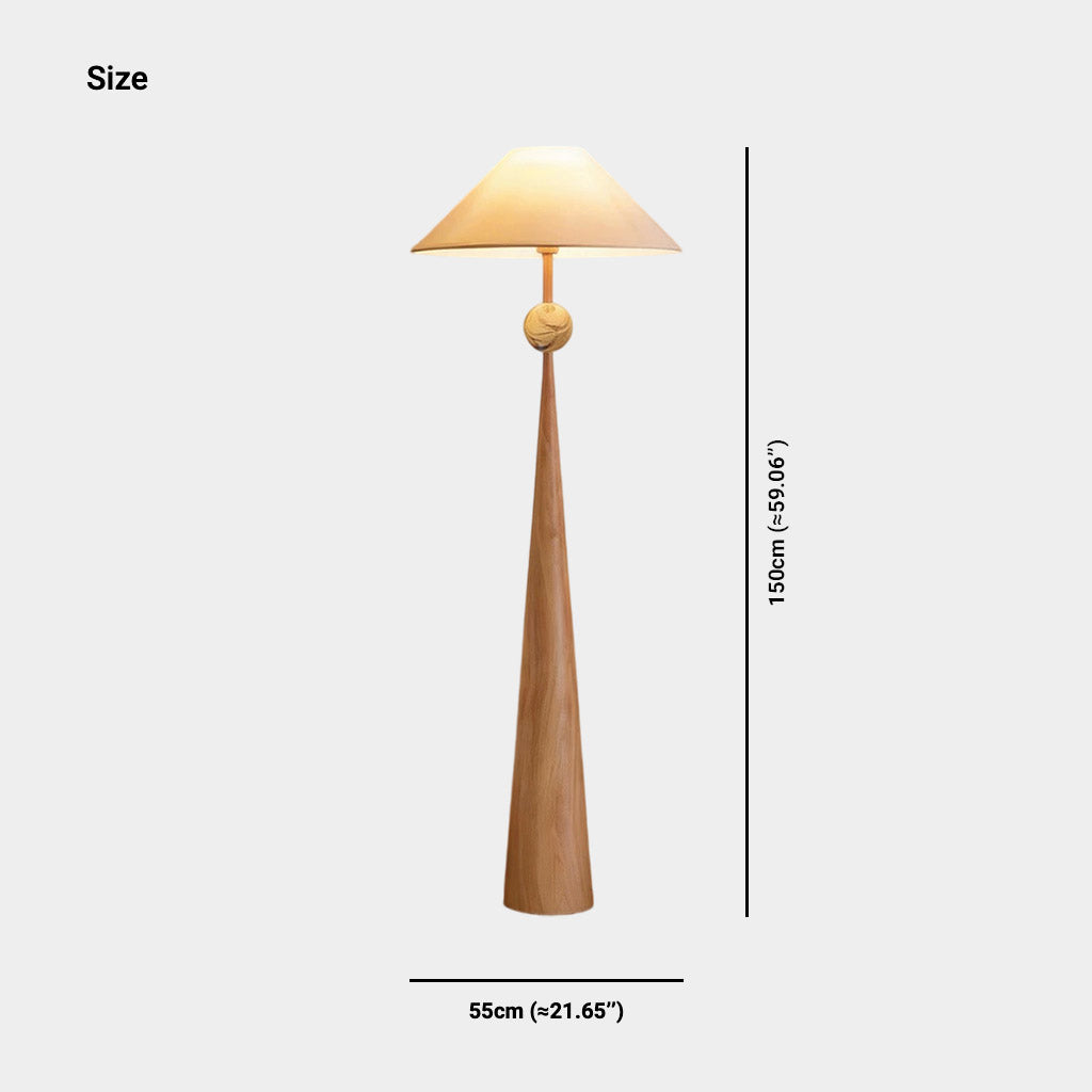 Tapered Floor Lamp Standing with Fabric Shade