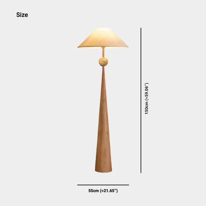 Tapered Floor Lamp Standing with Fabric Shade