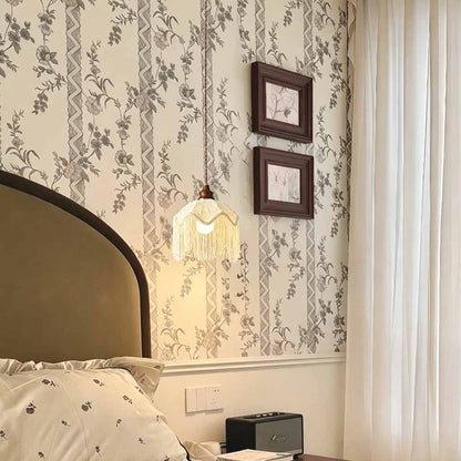 Tassel Pendant Light Scalloped Fabric Shade