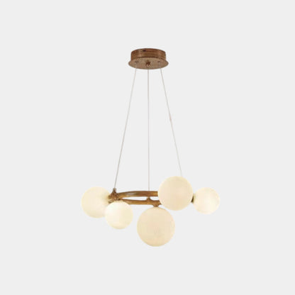 Tree Branch Ring Chandelier with Multiple Globes