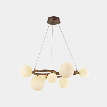 Tree Branch Ring Chandelier with Multiple Globes