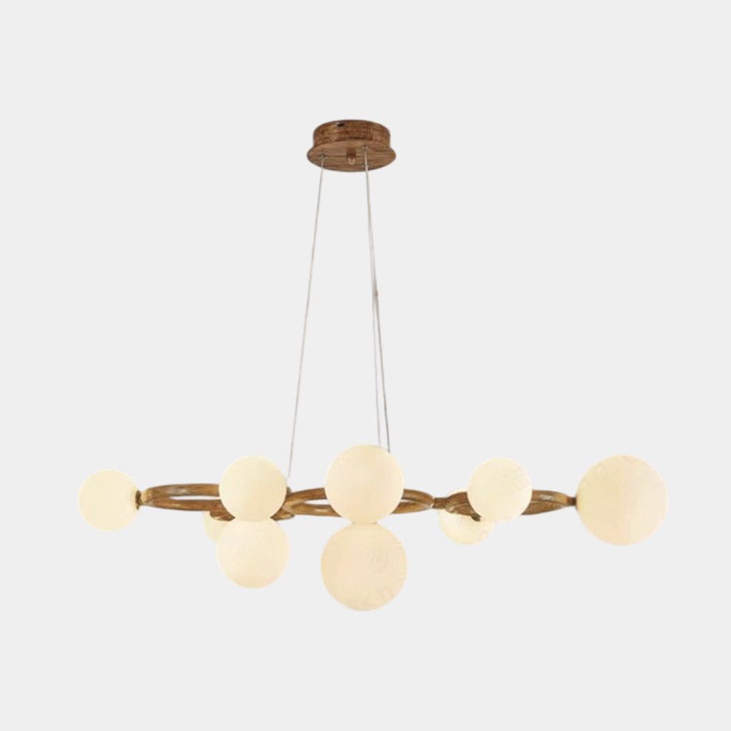 Tree Branch Ring Chandelier with Multiple Globes