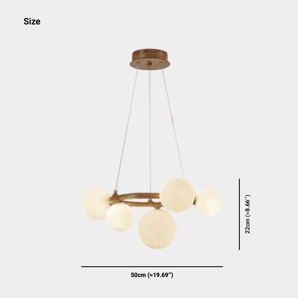 Tree Branch Ring Chandelier with Multiple Globes