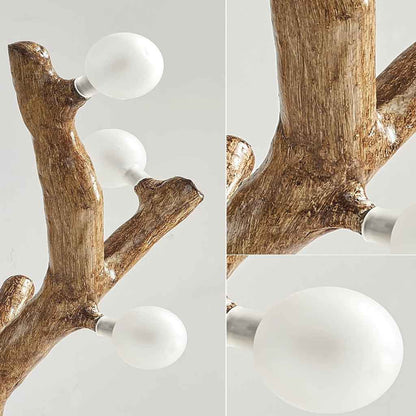 Tree Branch Table Lamp Glass Globe, Resin