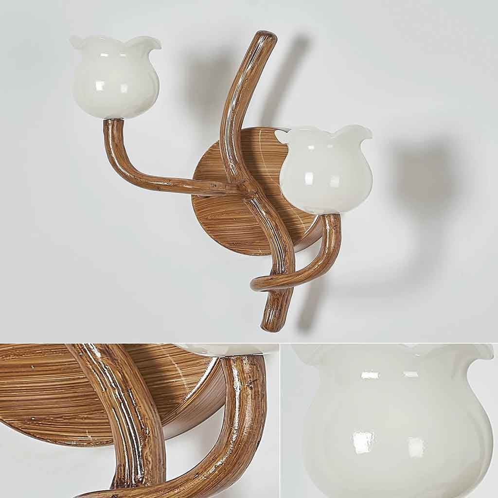 Tree Branch Wall Sconce with 2 Flower Heads