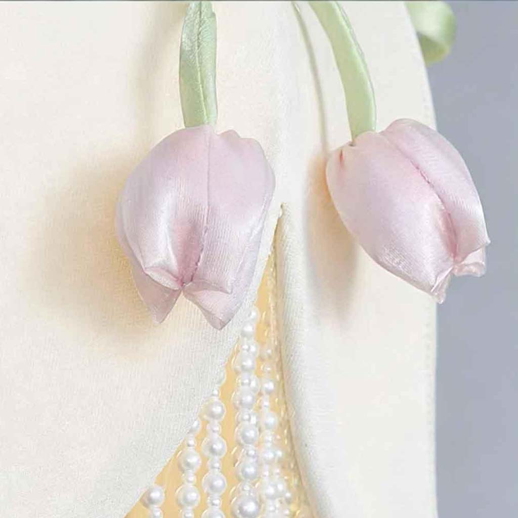 Tulip Pendant Light Fabric Flower with Tassel