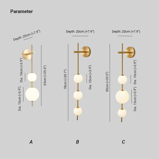 Cerin Vertical Globe Wall Lamp