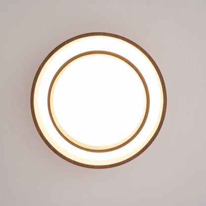 Wavin Ceiling Light Double - Ring Walnut Color