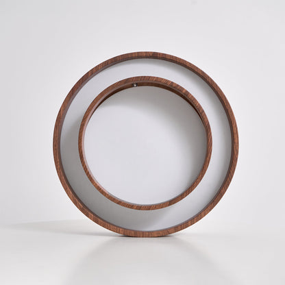 Wavin Ceiling Light Double - Ring Walnut Color